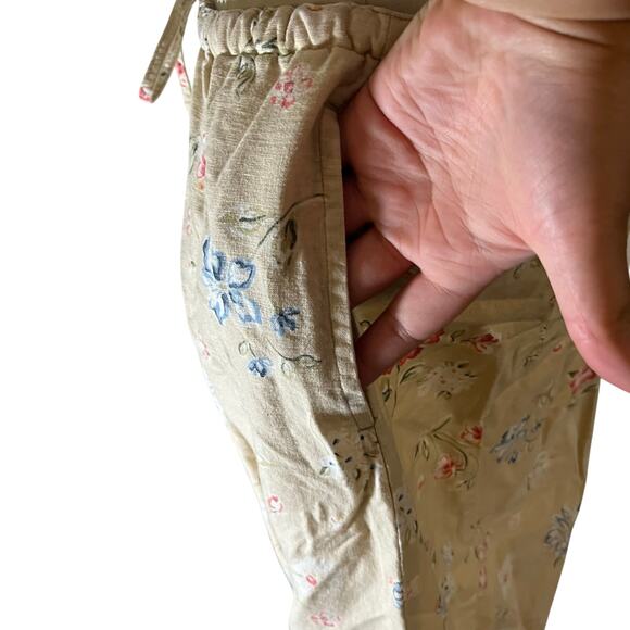 Vtg Y2K 2000s Floral Linen Maxi Skirt Sz L Cottagecore Fairycore Romantic - Picture 4 of 8